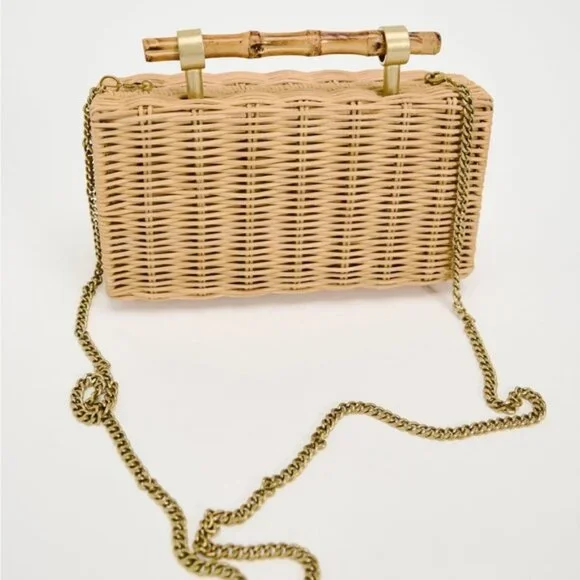 ZARA WOVEN BOX BAG - Picture 1 of 6